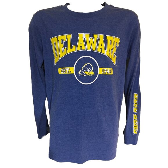 NEW Delaware Fightin' Blue Hens Colosseum Blue LS Crew Neck Shirt Youth M 12-14 - Picture 1 of 5